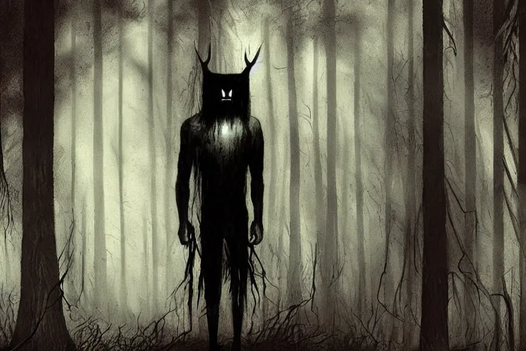 Image similar to mad native american skinwalker in grim forest artwork by ben templesmith