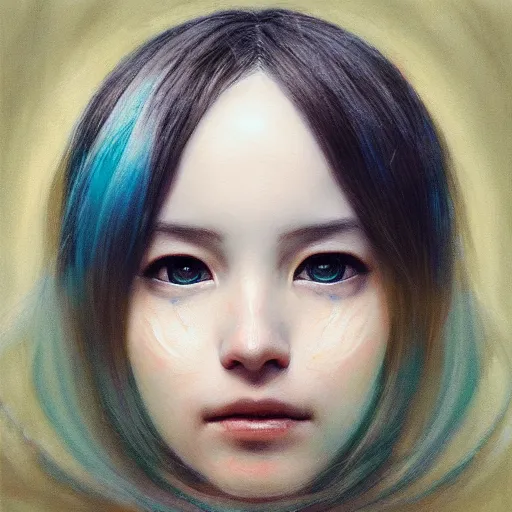 Image similar to cinematic portrait of hatsune miku, intricate, elegant, by alyssa monks, highly detailed, symmetrical face, fine details, masterpiece, trending on artstation