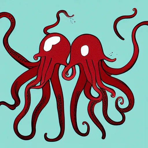 Image similar to two octopi shake hands in greeting