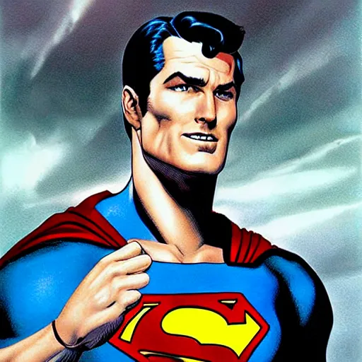 a portrait of superman 1 9 7 8 movie, art by mark | Stable Diffusion ...