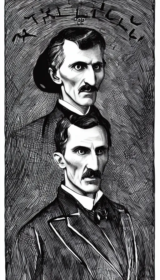 Image similar to Nikola Tesla in the style of Arcane by riot games