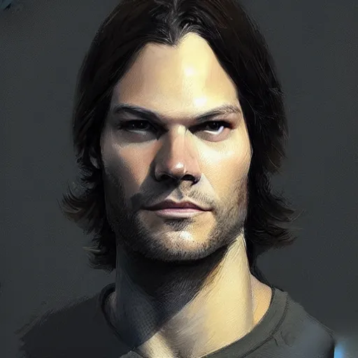 Image similar to “ portrait of jared padalecki by greg rutkowski, young, attractive, highly detailed portrait, scifi, digital painting, artstation, concept art, smooth, sharp foccus ilustration, artstation hq ”