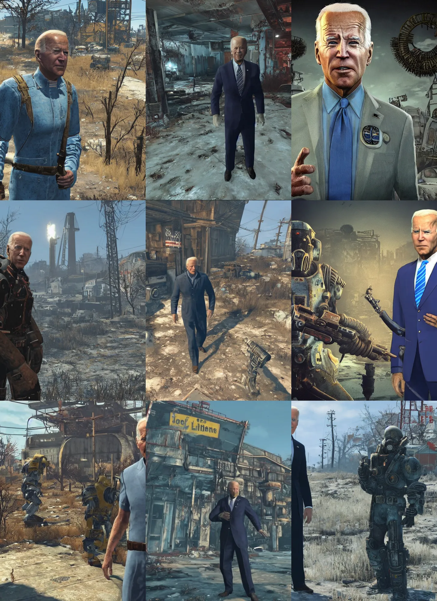 Prompt: Joe Biden in Fallout 4, Fallout 76, Fallout 3