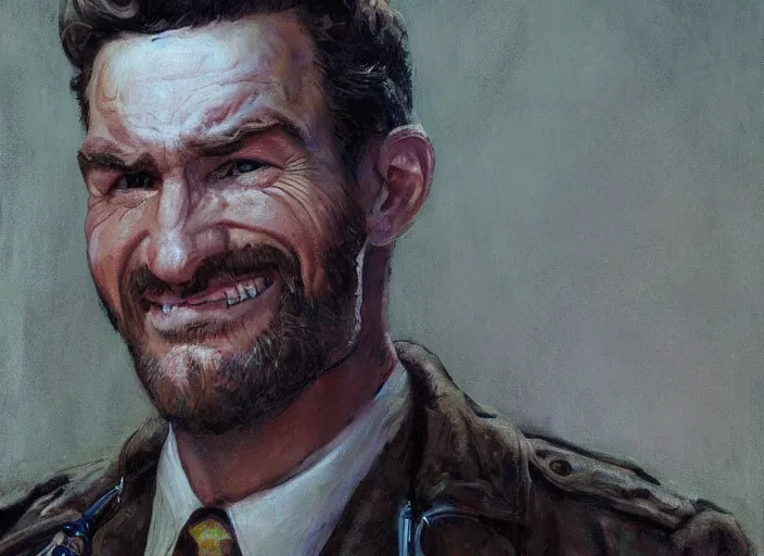 Prompt: a highly detailed fallout portrait of a dentist, james gurney, james jean