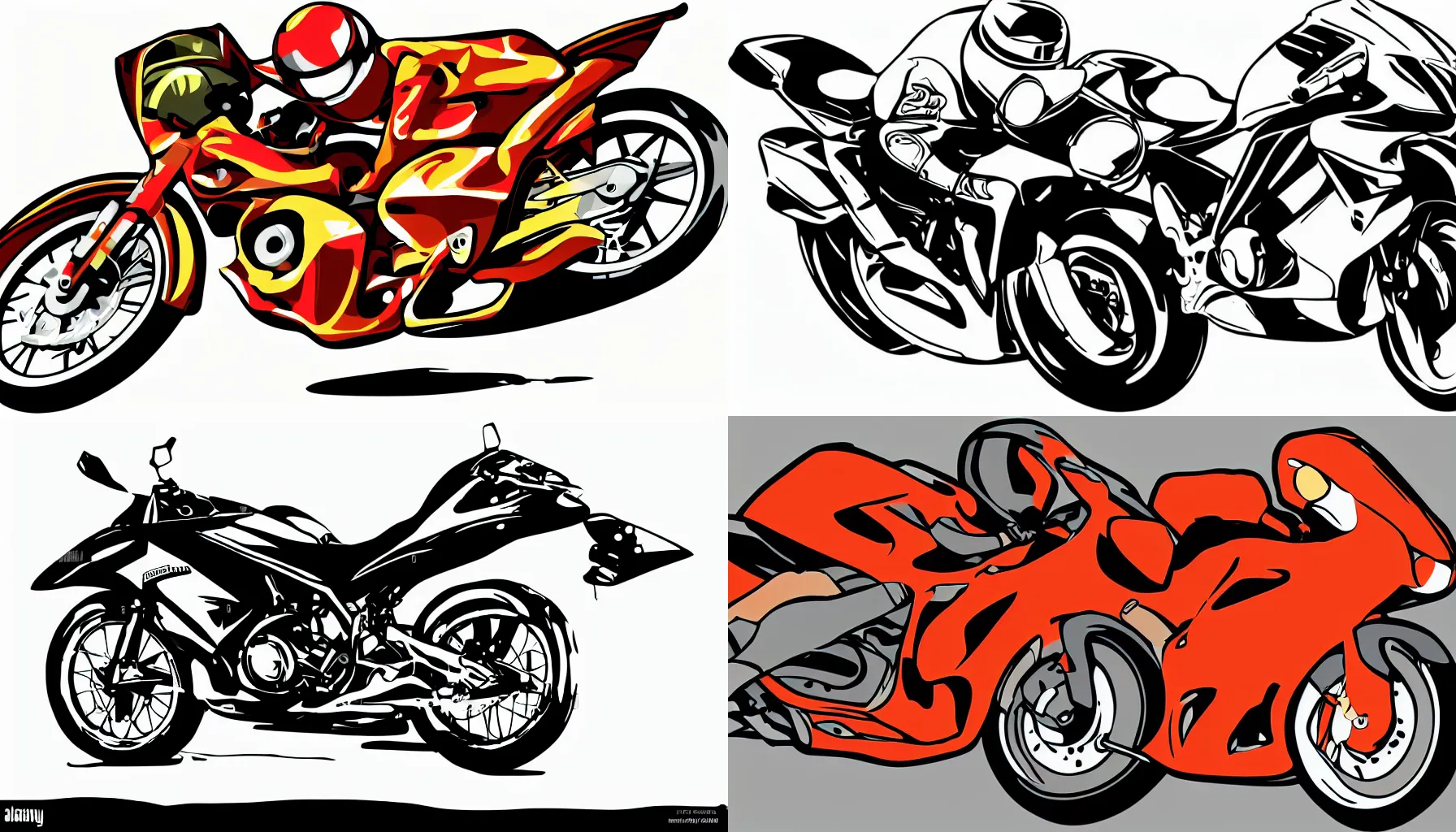 Prompt: vector art motorcycke