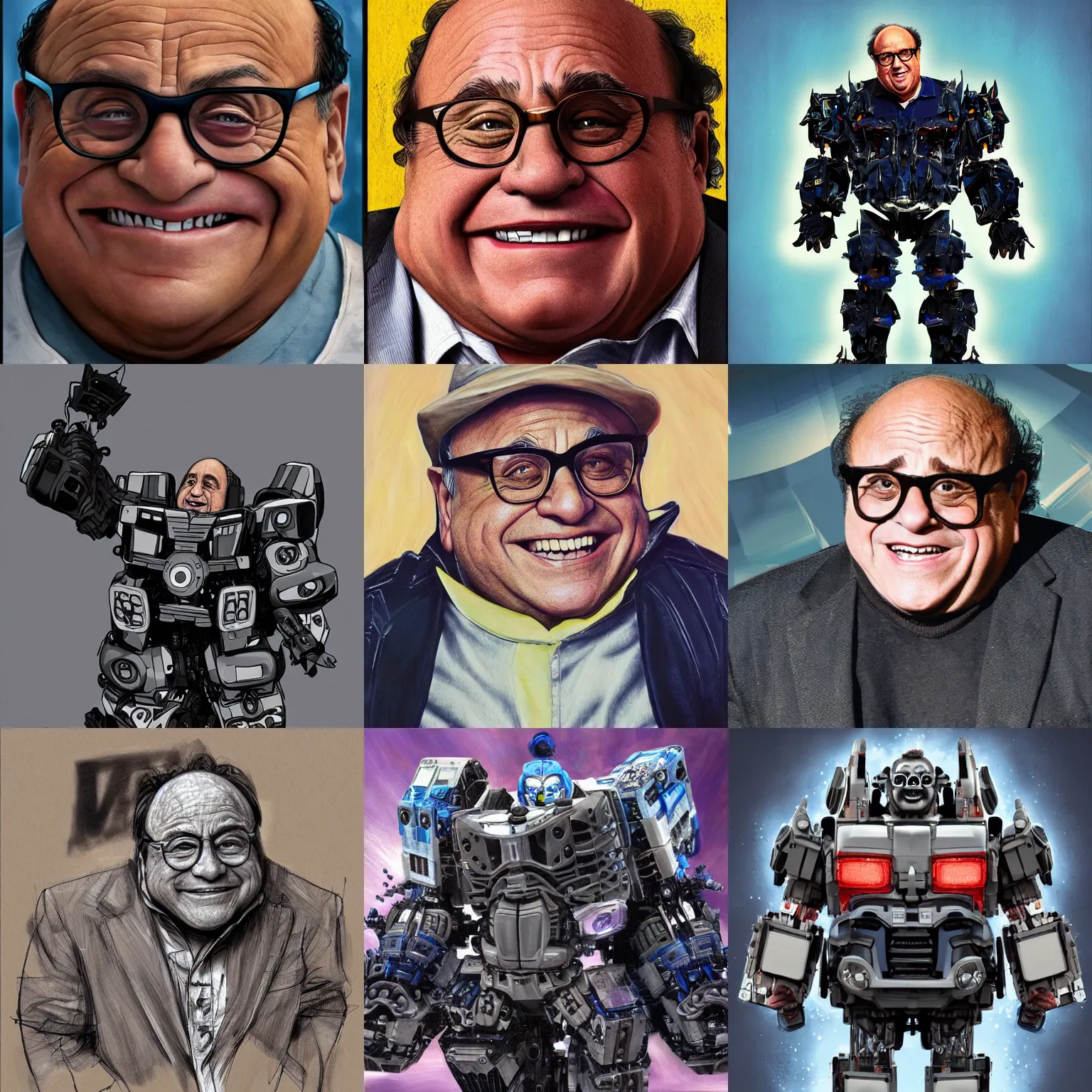 Prompt: danny devito as a transformer!!, realism, 8 k, intricate, detail