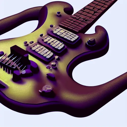 Image similar to spider plays the electric guitar, 3 d art, concept art, hyper realistic, cute, blender, zbrush,