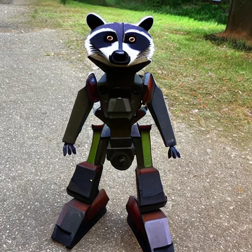 Image similar to a mech that looks like a raccoon