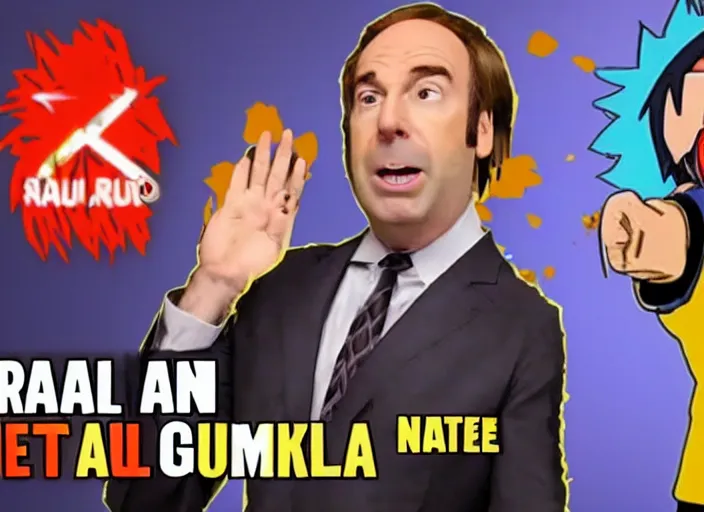 Image similar to youtube reaction video saul goodman reacting to naruto