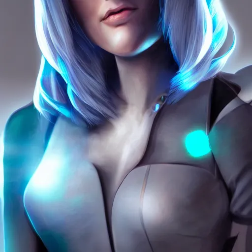 Image similar to a hyperrealistic cyber girl