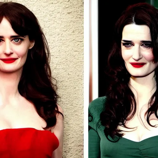 Prompt: eva green mixed with rachel weisz