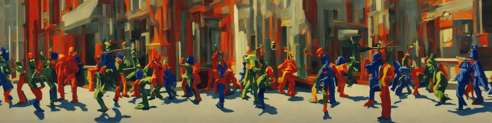 Image similar to toy soldiers by edward hopper