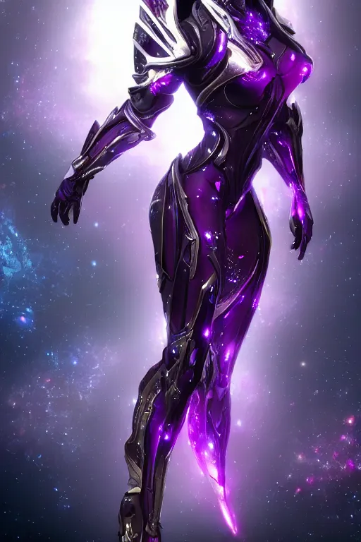 Image similar to galactic hyperdetailed elegant beautiful stunning giantess saryn prime warframe goddess rear shot, sharp spines, sharp metal ears, smooth purple eyes, smooth fuschia skin, silver armor, bigger than galaxy, epic proportions, epic scale, epic size, warframe fanart, destiny, furry, dragon art, goddess art, giantess art, furaffinity, octane render