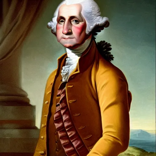 Image similar to Buff George Washington looking like Rambo, renaissance painting