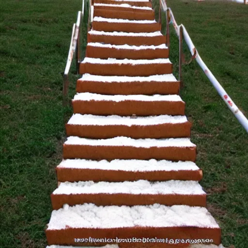 Image similar to staircase to heaven made out of cookies