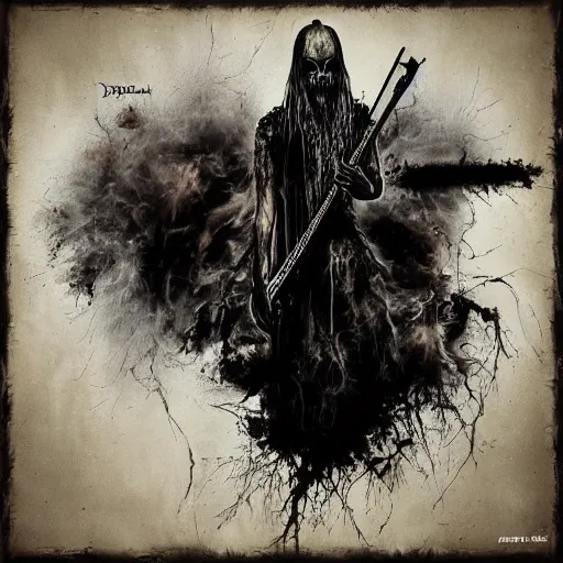 Prompt: just art for dark metal music, no words, no letters, only art by denning