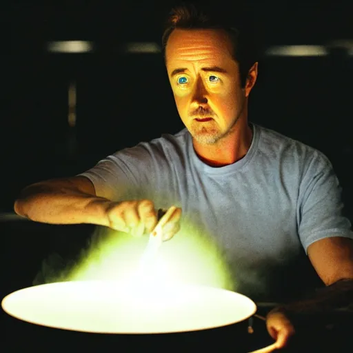 Prompt: an egg frying in a pan with edward norton as the yolk, cinematic, dramatic lighting