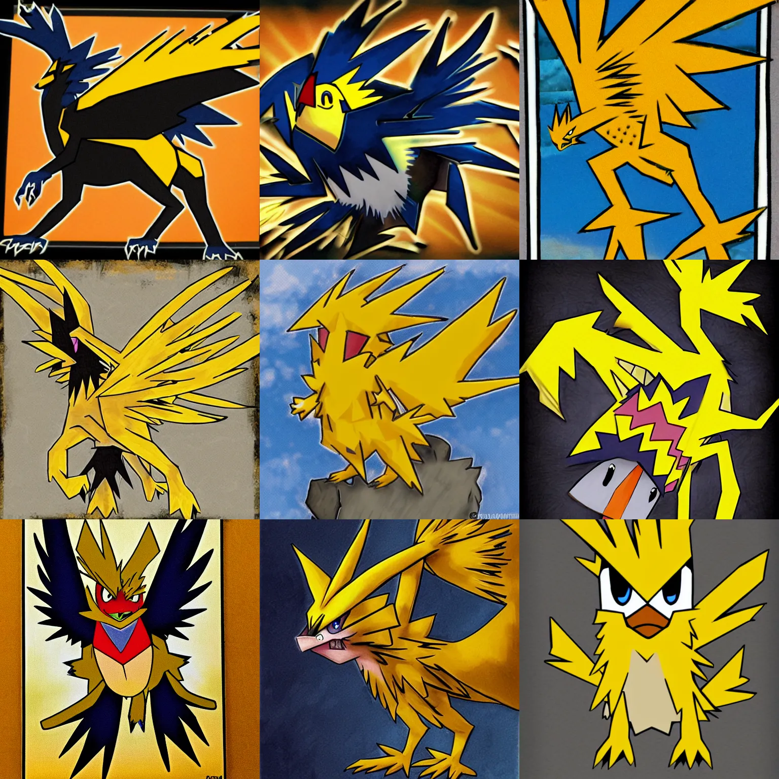 Prompt: zapdos from pokemon,