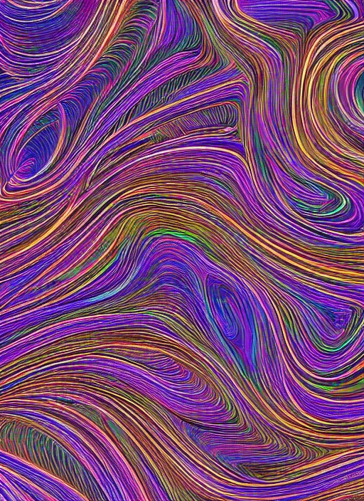 Prompt: generative fidenza flow field math art masterpiece with specific geometric math equations behind the smooth uhd 4 k 2 d fxhash nft render random generative javascript art of lines flowing in unison on the fine art canvas.
