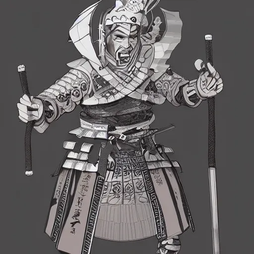 Prompt: Charles Babbage as a Samurai, concept art by Tomoyuki Yamasaki, trending on cgsociety