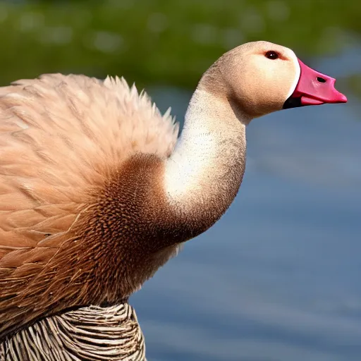 Prompt: goose with a sunburn