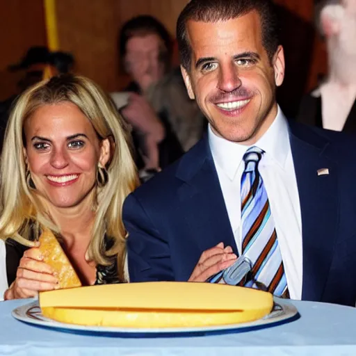 Image similar to Hunter Biden addicted to cheese, highly detailed photo