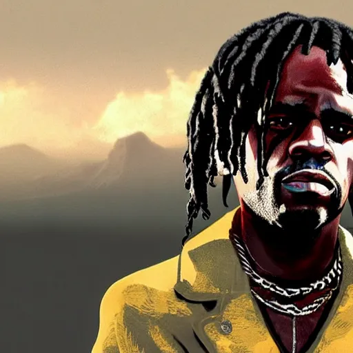 Image similar to Rapper Chief Keef In red dead redemption 2 digital art 4K quality super realistic