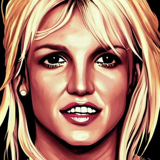 Image similar to Britney Spears, highly detailed, portait, character art by Fiona Staples.