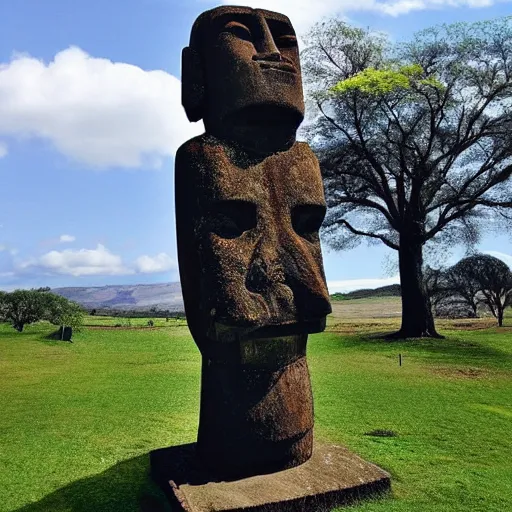 Prompt: moai statue that looks like benjamin netanyahu