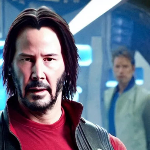 Prompt: Keanu Reeves in Guardians of the Galaxy