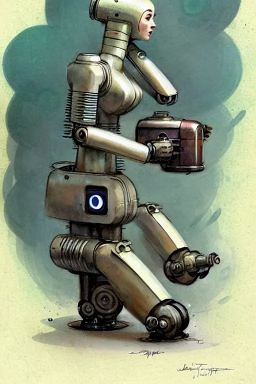 Image similar to ( ( ( ( ( 1 9 5 0 s retro future android robot mom. muted colors., ) ) ) ) ) by jean - baptiste monge,!!!!!!!!!!!!!!!!!!!!!!!!!