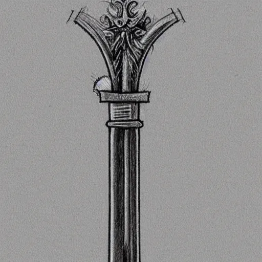 Prompt: detailed engineer sketch of a dagger, leonardo da vinci style