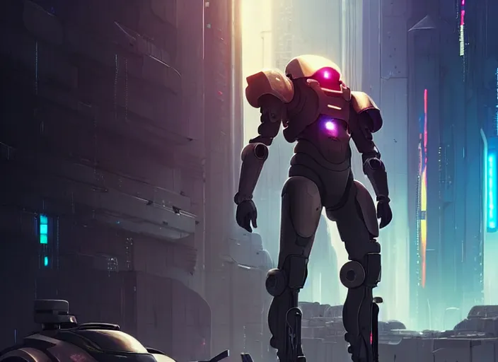 Prompt: cyberpunk mole wearing exo suit, details, futuristic, epic, destroyed city, landscape illustration concept art anime key visual trending pixiv fanbox by wlop and greg rutkowski and makoto shinkai and studio ghibli and kyoto animation symmetrical facial features