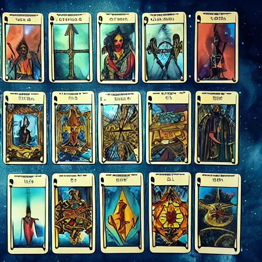 Image similar to wizard performing a tarot reading, cards, fantasy, epic, award - winning