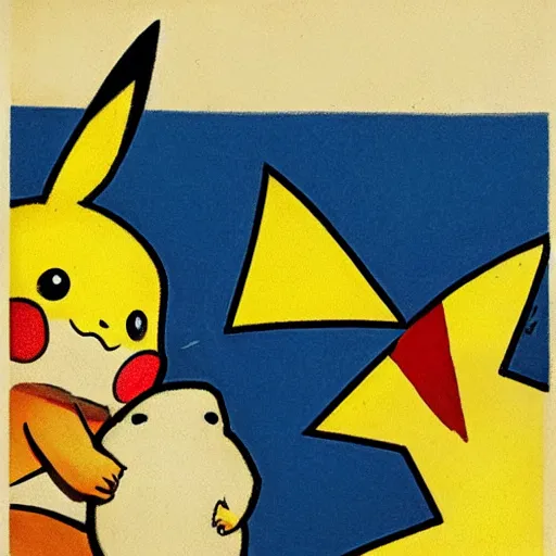 Prompt: pikachu drawn by norman rockwell