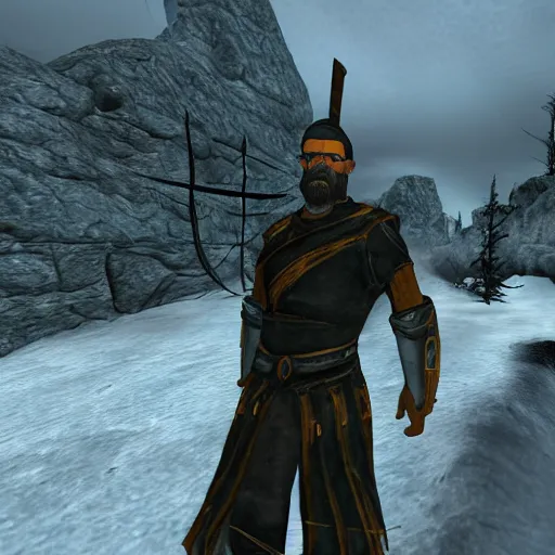 Prompt: Gordon freeman in skyrim