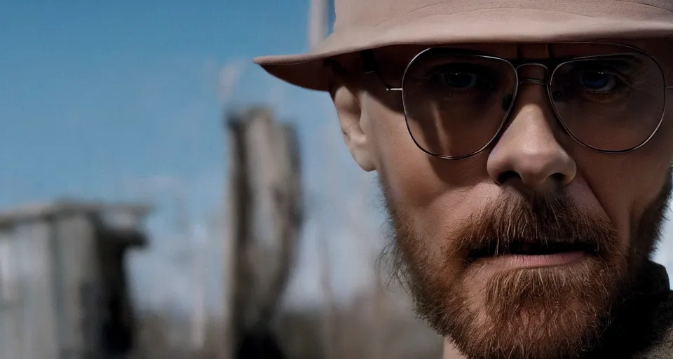 Image similar to film still of jared leto as heisenberg in breaking bad, 4 k