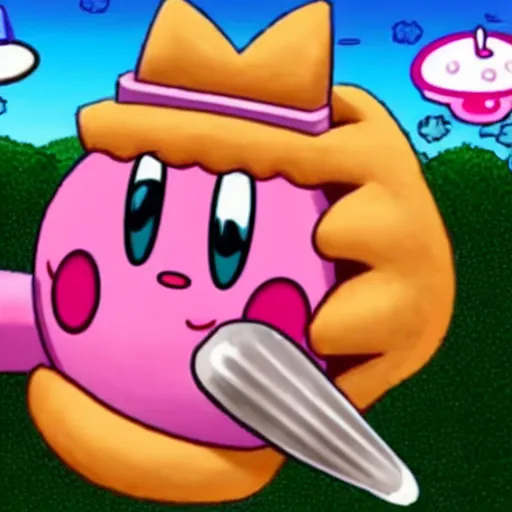 Image similar to kirby eating icecream