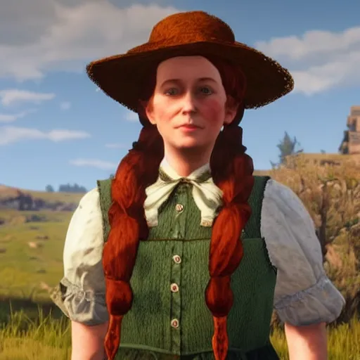 Prompt: Anne of Green Gables from my name is Anne in Red Dead Redemmption