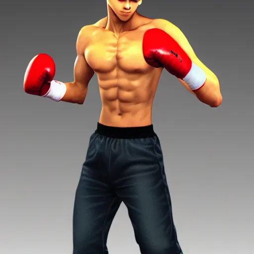 Prompt: demon boxing hero , short hair,worn pants,boxing glove made by Yusuke Murata,Tomohiro Shimoguchi, ArtStation, manga style,CGSociety