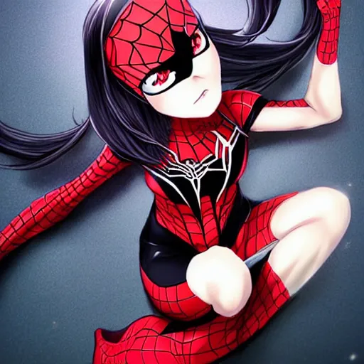 Prompt: Spiderwoman Anime Girl n- 9