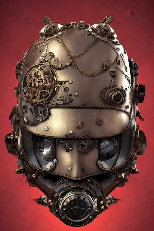 Image similar to steampunk helmet fantasy art mask robot ninja stylized digital illustration sharp focus, elegant intricate digital painting artstation concept art global illumination ray tracing advanced technology chaykin howard and campionpascale and cooke darwyn and davis jack