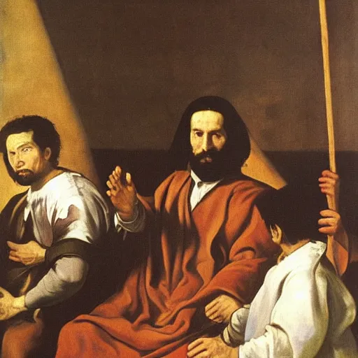 Prompt: Surely some revelation is at hand, surely the Second coming is at hand, painted by Diego Velazquez