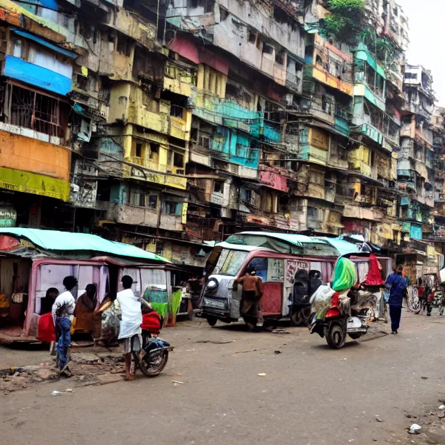 Image similar to streets of mumbai, 2 0 7 0, mossy buildings, high fidelity, uncompressed png, indian caravans