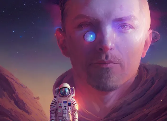 Prompt: highly detailed portrait of a spaceman, in no game no life, stephen bliss, 8 k, unreal engine, fantasy art by greg rutkowski, loish, rhads, ferdinand knab, makoto shinkai and lois van baarle, ilya kuvshinov, rossdraws, tom bagshaw, global illumination, radiant light, detailed and intricate environment