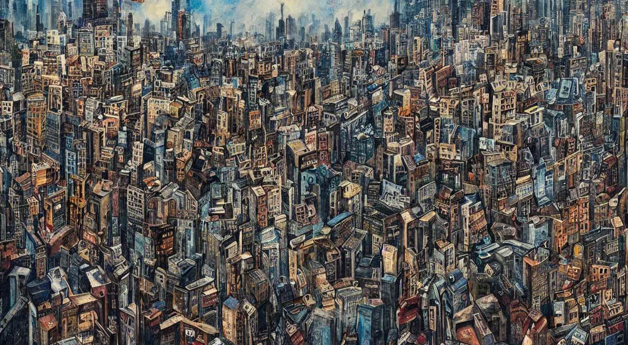 Image similar to a beautifully ultradetailed painting of disordered city in film inception