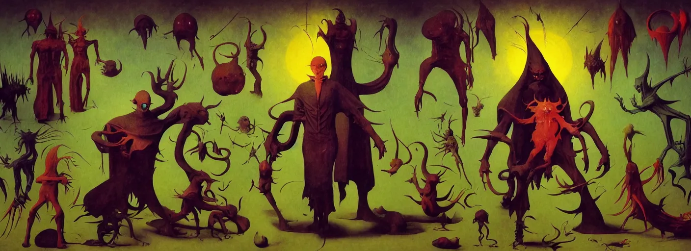 Image similar to full - body surreal colorful demon rpg character concept art anatomy, action pose, very coherent and colorful high contrast masterpiece by norman rockwell franz sedlacek hieronymus bosch dean ellis simon stalenhag rene magritte gediminas pranckevicius, dark shadows, sunny day, hard lighting, reference sheet white! background