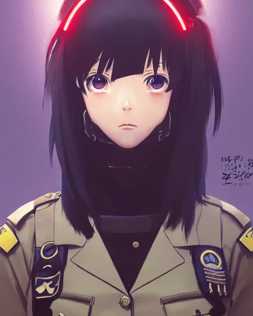 Image similar to soldier in riot gear | very very anime!!!, fine - face, audrey plaza, realistic shaded perfect face, fine details. anime. realistic shaded lighting poster by ilya kuvshinov katsuhiro otomo ghost - in - the - shell, magali villeneuve, artgerm, jeremy lipkin and michael garmash and rob rey