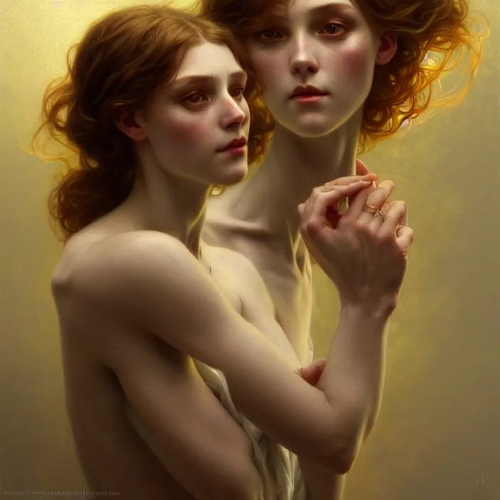 Image similar to being of light, diffuse lighting, fantasy, intricate, elegant, highly detailed, lifelike, photorealistic, digital painting, artstation, illustration, concept art, smooth, sharp focus, art by john collier and albert aublet and krenz cushart and artem demura and alphonse mucha