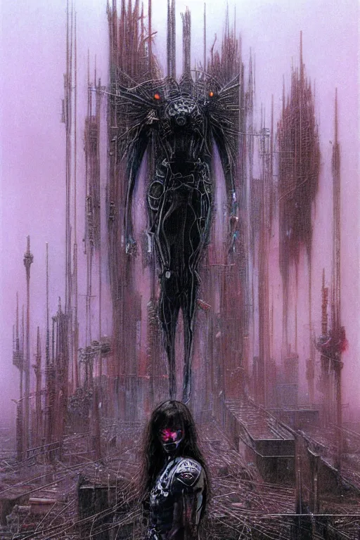 Image similar to cyberpunk future by luis royo and wayne barlowe, beksinski